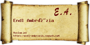Endl Ambrózia névjegykártya